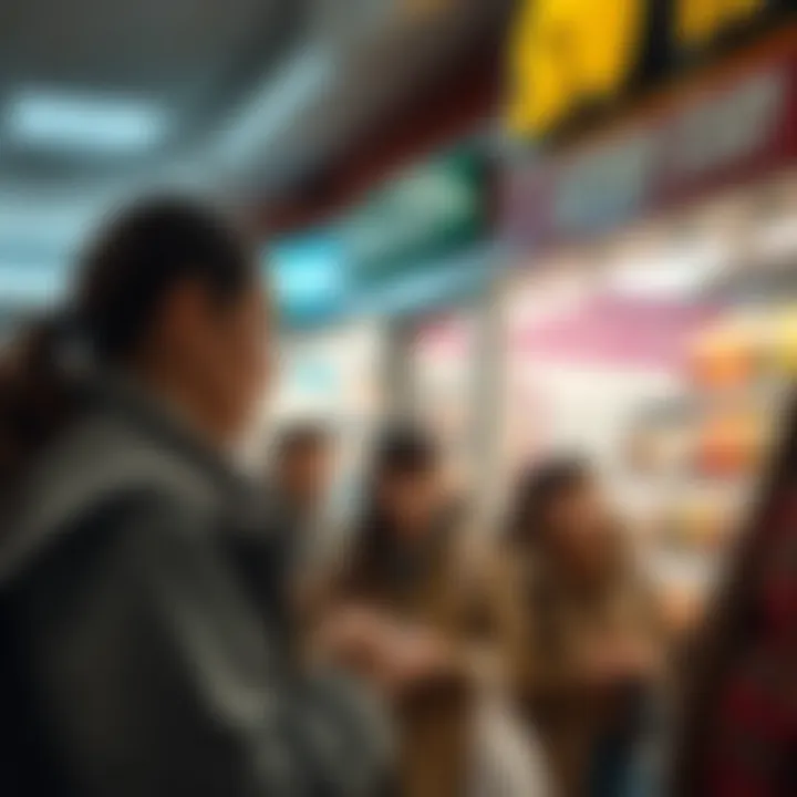 An engaging community event held at a lottery shop, highlighting social interactions