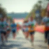 A vibrant running event showcasing participants engaged in a charitable run