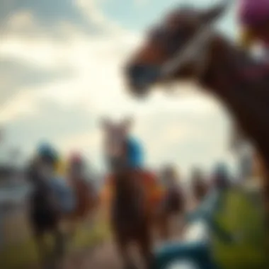 A vibrant depiction of a horse racing event, highlighting the excitement of sports betting.