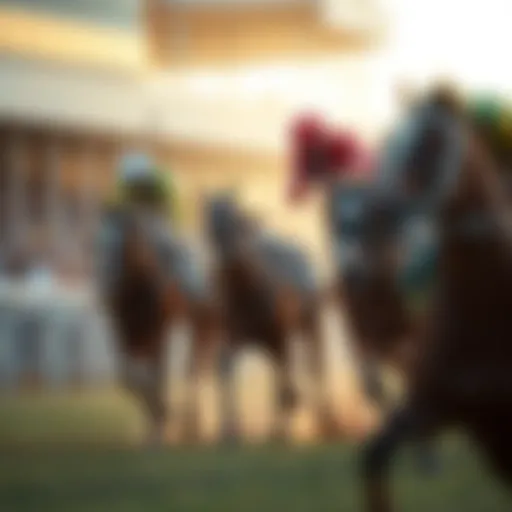 An intricate representation of horse racing dynamics.