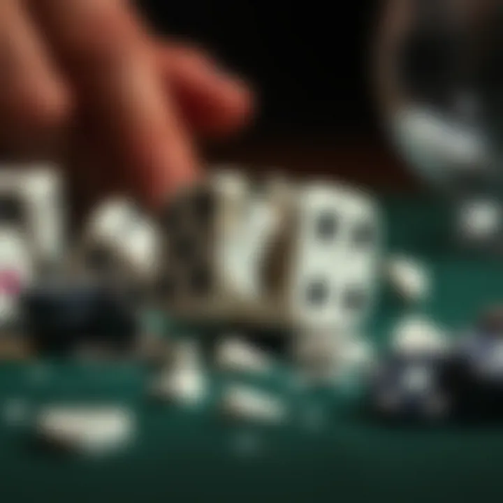 A symbolic representation of gambling addiction showing a shattered dice