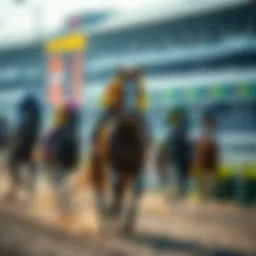 Illustration representing the concept of horse racing betting