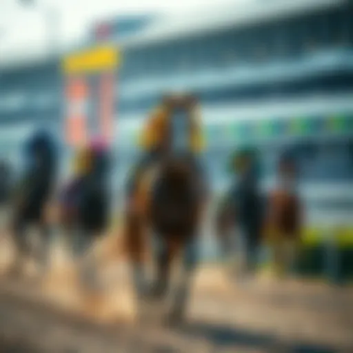 Illustration representing the concept of horse racing betting