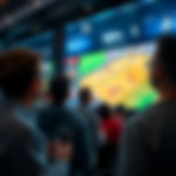 Fans engaging with live sports through interactive screens