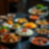 Delicious spread of traditional Korean dishes