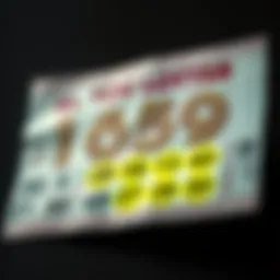 Lottery ticket with winning numbers highlighted