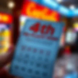 Lottery ticket showcasing a 4th place win