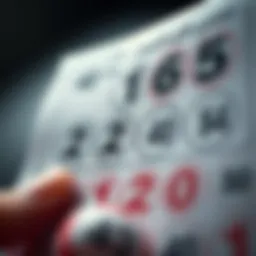 A close-up of a lottery ticket with automated numbers