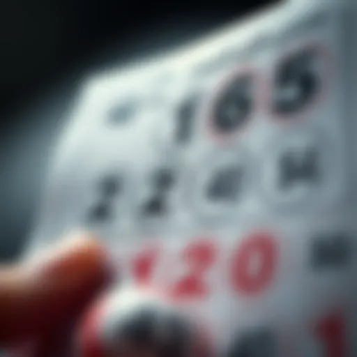 A close-up of a lottery ticket with automated numbers