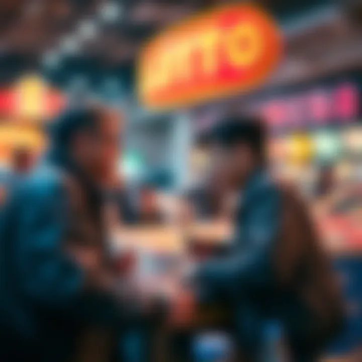 Illustration of social interactions influenced by lottery