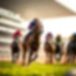 A vibrant horse racing scene capturing the excitement of the sport.