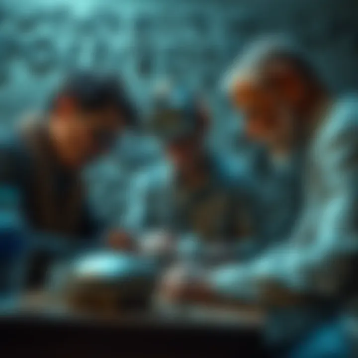 Scholars examining Nazca artifacts