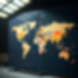 A world map highlighting countries that offer international lotteries
