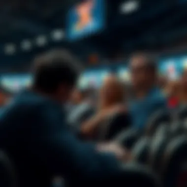 Diverse audience engaging in betting activities