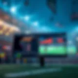 A futuristic sports betting interface showcasing innovative features