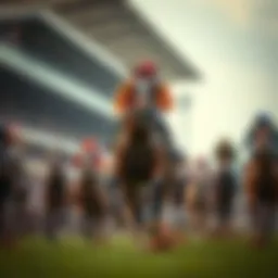 A dynamic horse race in full motion showcasing the thrill of live betting.