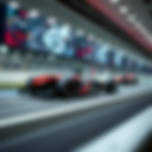 A digital racetrack showcasing advanced technology