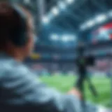 Dynamic sports broadcasting scene showcasing advanced technology