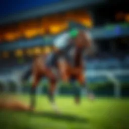 Thoroughbred racehorse in motion