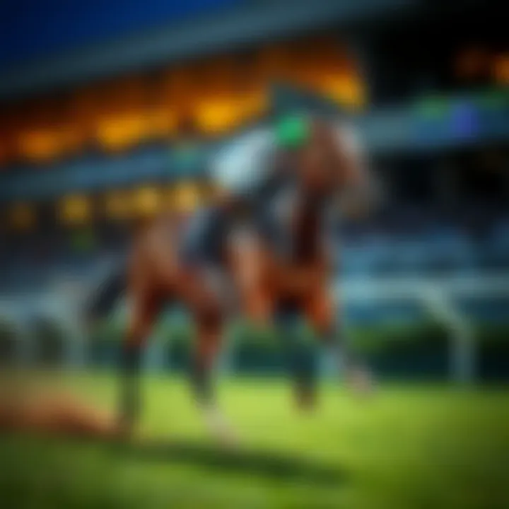 Thoroughbred racehorse in motion