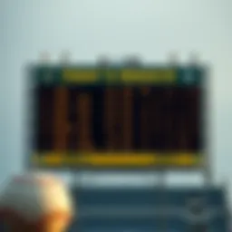 Baseball scoreboard displaying today's results