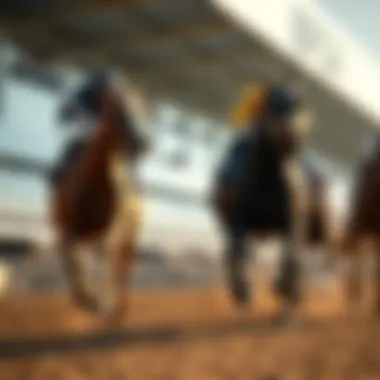 Horse racing in action at the track