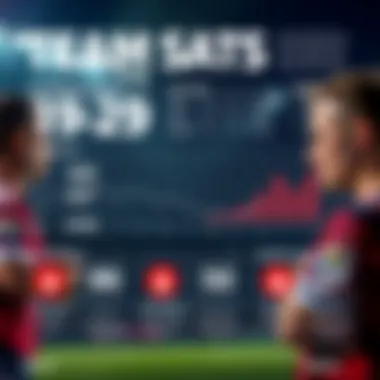 Infographic with team statistics and player profiles