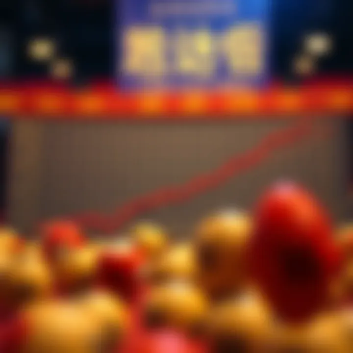 Graph depicting winning number probabilities