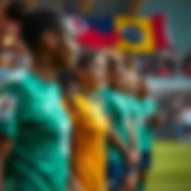 Diverse teams showcasing unity and sportsmanship at the Women's World Cup.